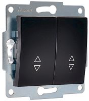 Переключатель без рамки Lezard Karina 2-кл. проходной черный бархат картинка